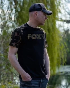 Fox Black/Camouflage Raglan T-Shirt -Cheap Predator Pro Tackle Store 93808d20085edc17