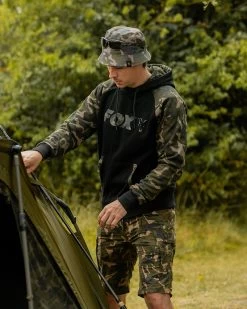 Fox Raglan Hoodie Black/Camo -Cheap Predator Pro Tackle Store cae8c1dc0e16731d
